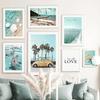 Green Beach Scenery Seascape Landscape Aesthetic Canvas Painting Posters and Prints Wall Art Picture For Living Room Decoration