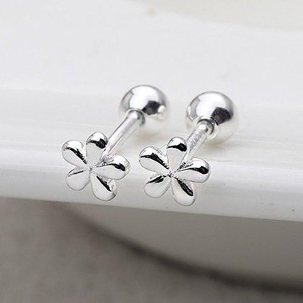 

[Aslit] Silver Piercing Earrings, 925 Silver Mini Flower Daily