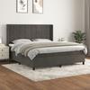 Maison Exclusive - Dark Grey Bed Slat Base and Mattress 180x200cm Velvet