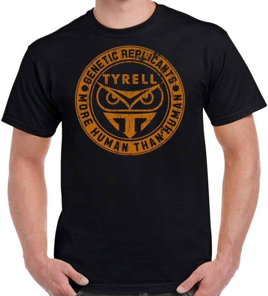 Tyrell Corporation Distressed T-Shirt Graphic Tee Printed Shirt Short Sleeve for Mens Black S чёрный