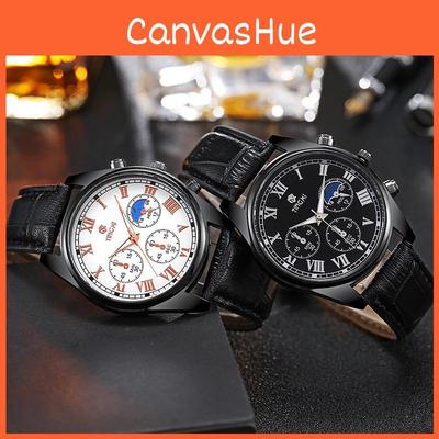 Modische Multifunktions-Herrenuhr ohne mechanisches Uhrwerk mit wasserdichtem Lederarmband
