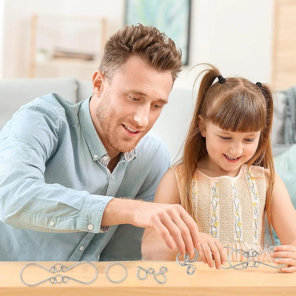 Intelligence Unlock Puzzle Rings Chinese Kongming Lock Brain Teaser Toy for Kids Students and Adults Mind Development Game