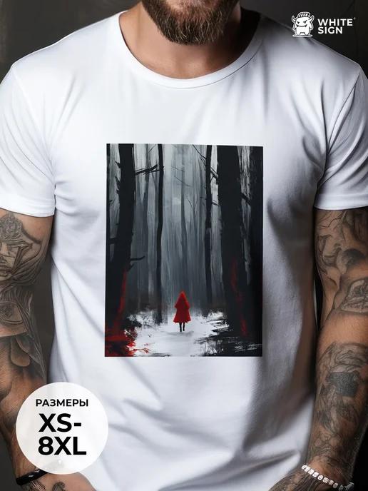 Little Red Riding Hood print oversized cotton T-shirt XL