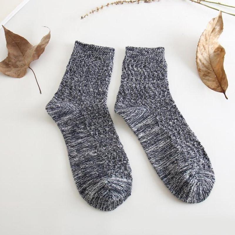 New 5 Pairs Unisex Winter Warm Vintage Men Knit Crochet Cotton Soft Thick Socks Thermal Crew Cashmere (R