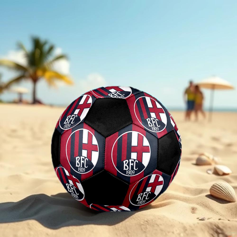 SIZE 5 Bologna FC Soccer Ball Colorful All Ages Machine Stitched PVC Competition Ready Durable High-Bounce