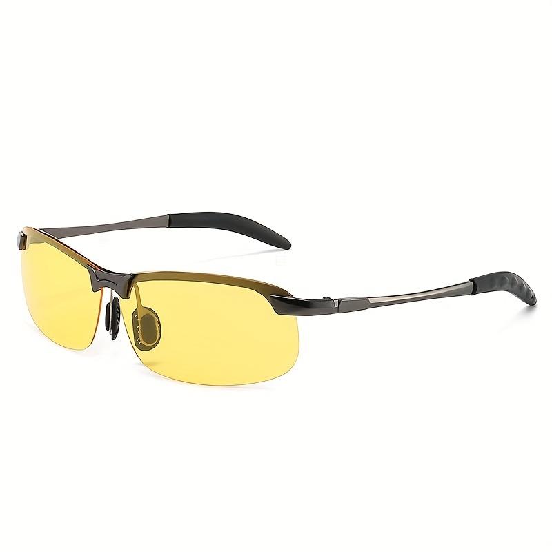 2-piece Set of Comfortable Day and Night Vision Half Frame Glasses - Men's and Women's Fashionable Sports Driving Glasses