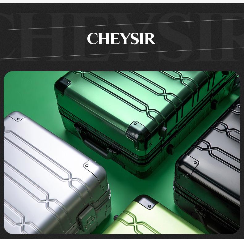 Aluminum-Magnesium Alloy Suitcase with Universal Wheels, 20/24/28-inch