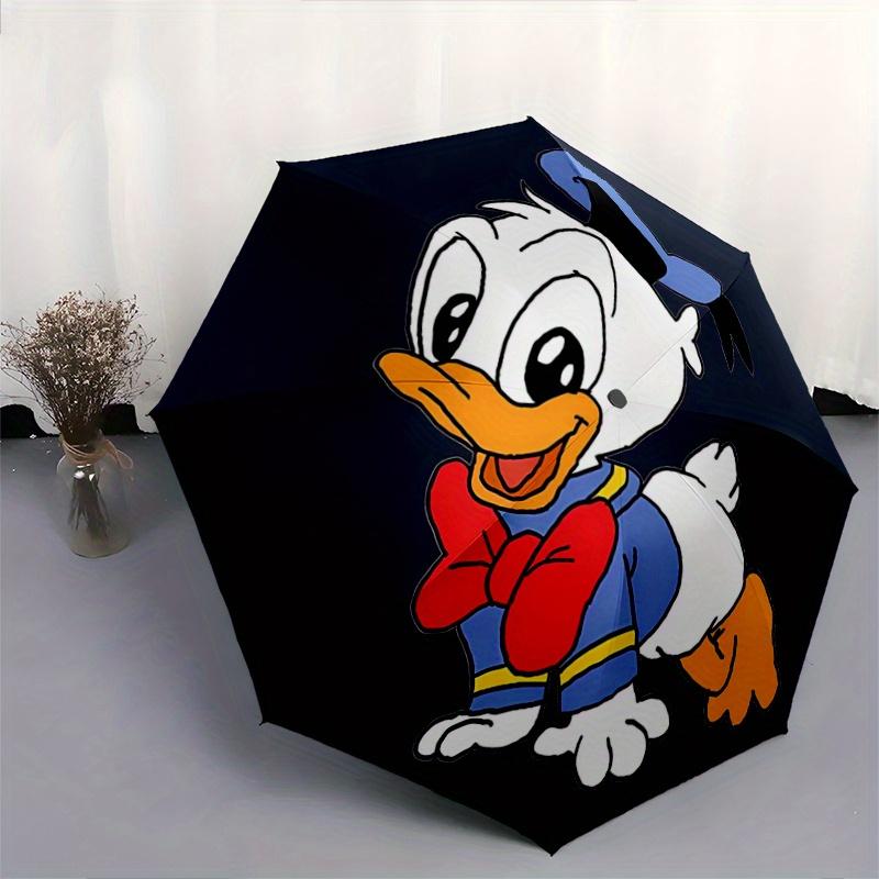 1pc The Small Donald Duck Automatic Opening and Closing Umbrella - Small Umbrella Suitable for Various Occasions, Portable 3-Fold Small Umbr