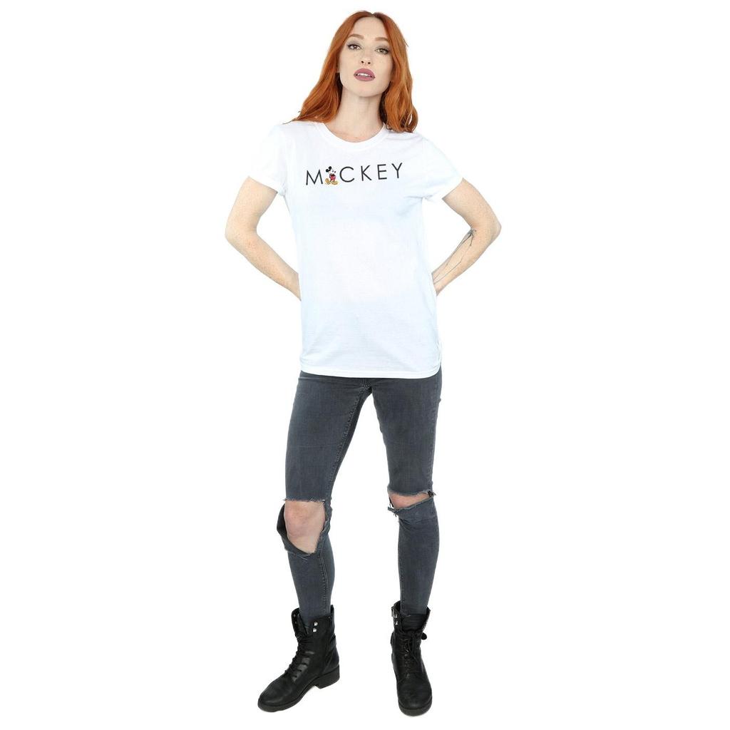 Disney Womens/Ladies Minnie Mouse Kick Letter Cotton Boyfriend T-Shirt