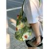 2025 New Oil Painting Floral Bucket Bag for Women High-End Design Large Capacity Tote Handbag Versatile Shoulder Bag for Daily Commute Office Use