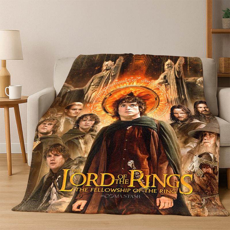 Movie L-Lord of The Rings H-Hobbit Flannel Blanket Soft Warm Blanket Throw Blanket for Bedroom Living Room Bed Picnic Gift Kid