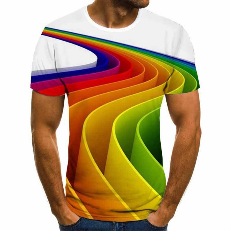 Comfortable T-Shirt Neck Short Sleeve 3D Clothes Cool Colorful Graphic Tee
