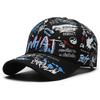 Cappellino da Baseball Hiphop con Stampa Graffiti Regolabile Protezione Solare Traspirante Estivo da Esterno Per Uomo e Donna