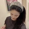 Black Color Crystal Gem Headband Rhinestone Padded Diamante Headband  for Washing Face