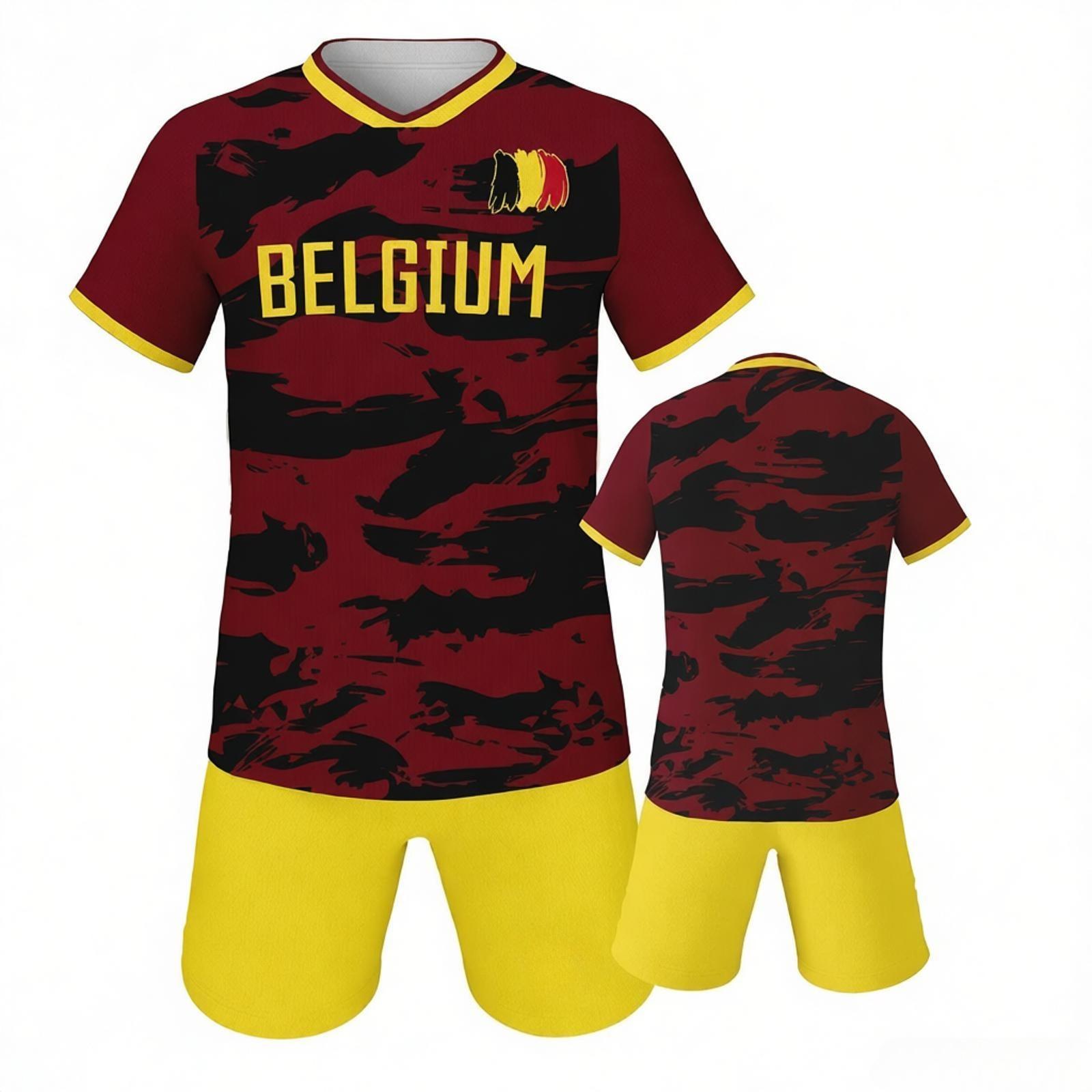 Belgium Football Jersey Soccer Jersey Set Summer Football Uniforms Tracksuit XS