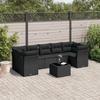 VidaXL Garden Lounge Set 8 Pcs with Cushions Black Wicker 3249124