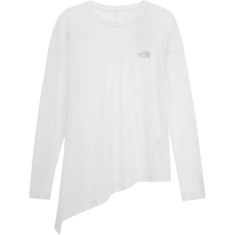 The North Face Solid Color Loose Fit Drop Shoulder Long Sleeve T-Shirt Women Tops White NT7TR41B