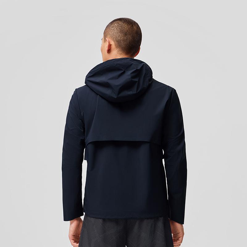 Saucony Logo Letter Print Casual Running Hooded Woven Jacket Men jackets Black Navy SC2249008A-BL106