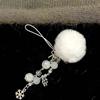 1Pc Snowflake Keychain Bow Phone Chain Hair Ball Mao Qiu Keychain Pendant Snowflake Bead String Key Buckle Chain