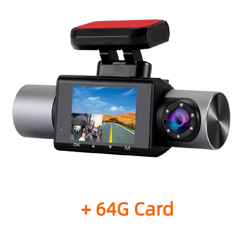 2-inch Night Vision Driving Recorder Reversing 2-lens Dual-recording Magnetic Suction Bracket Built-in Gps Rear View Camera
