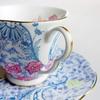 Wedgwood Butterfly Bloom Teacup Blue Pink & Saucer, & [Used]