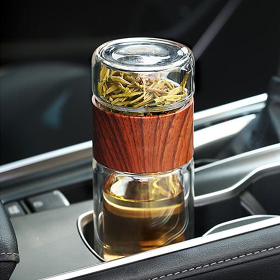 Glass Water Bottle Nice-looking Healthy Heat-resisting Water Bottle Plastic Leak-proof Drinking Cup Home