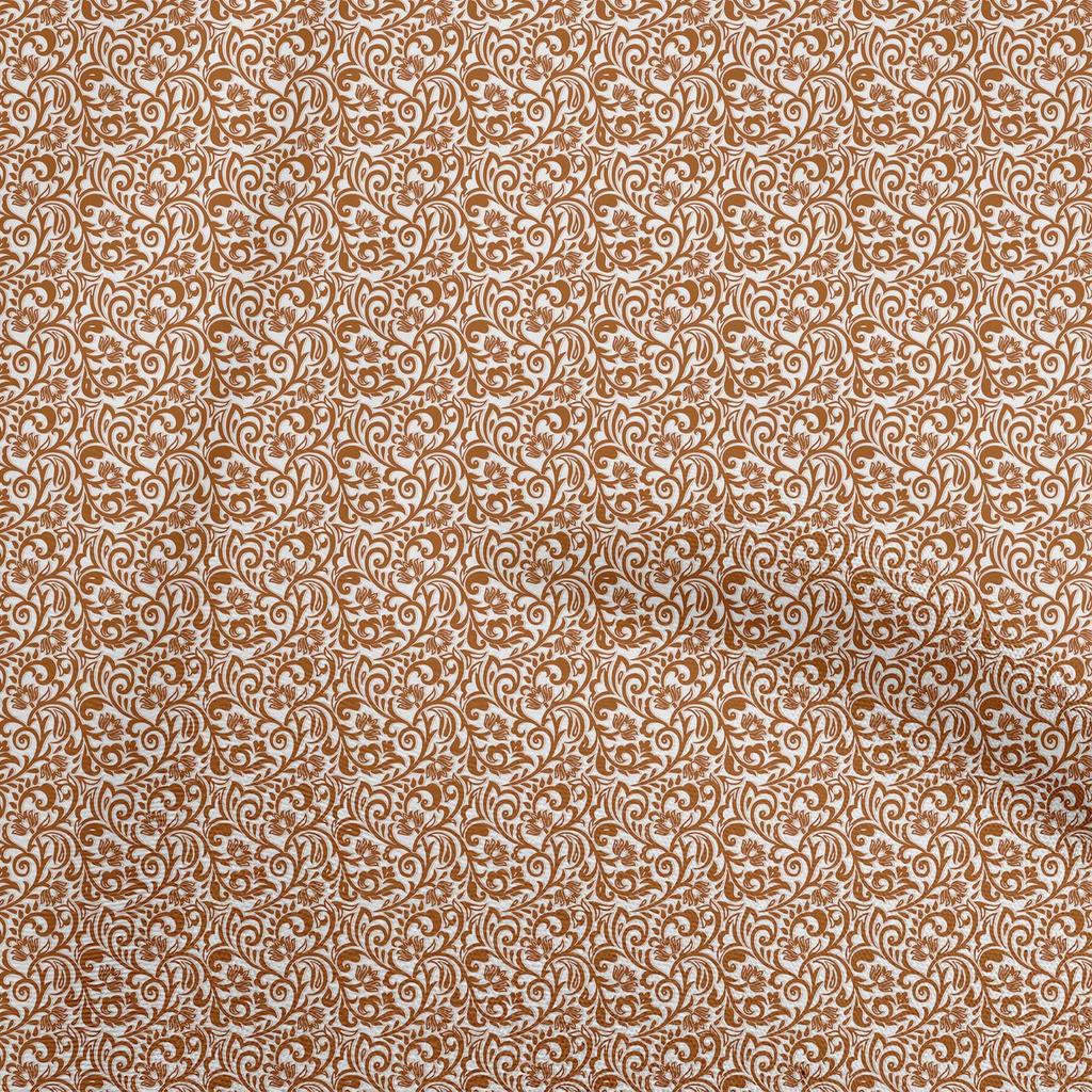 oneOone Cotton Flex Brown Fabric Damask Sewing Fabric By The Yard Printed Diy Clothing Sewing Supplies 40 Inch