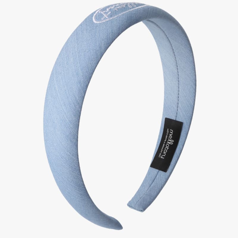 mellotory embroidered lettering hairband (sky blue)
