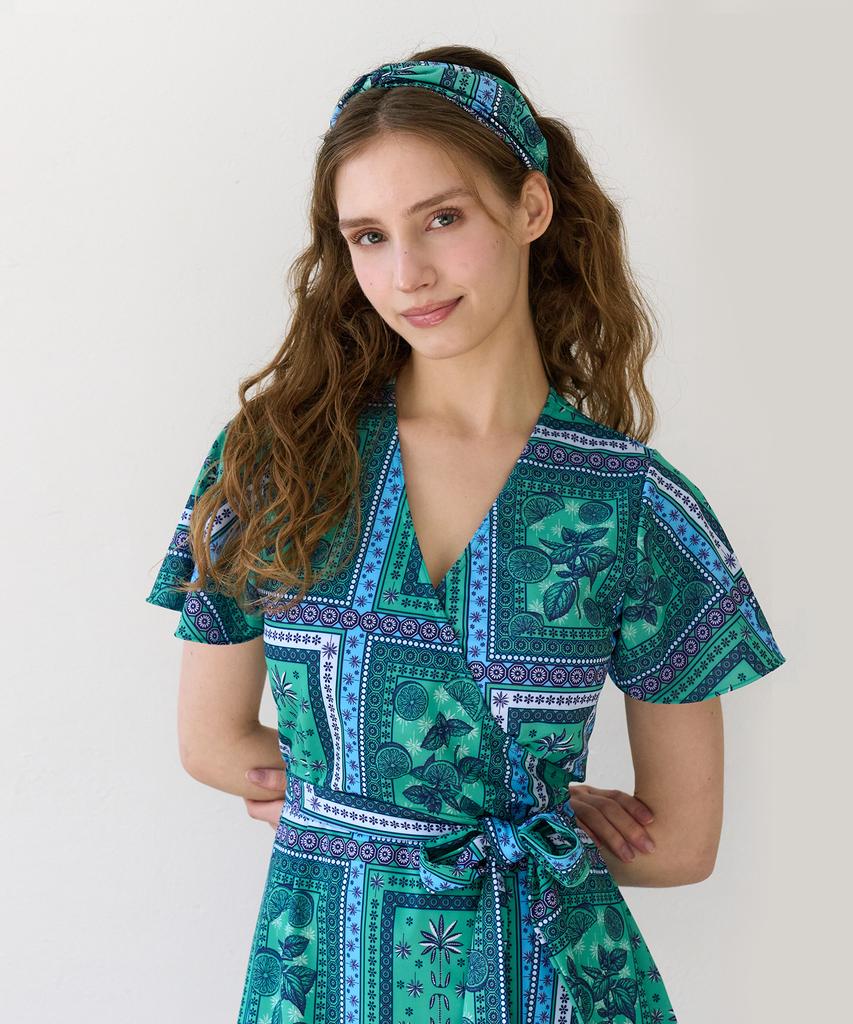 Bonide [Set] Cover-Up Wrap Swimsuit Set Per Green