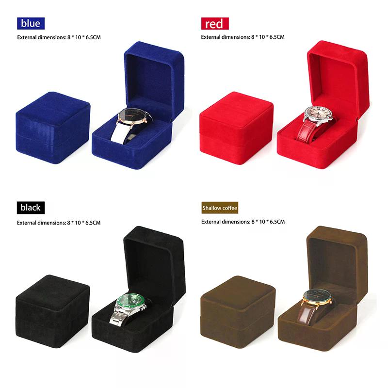 NEW Watch Box Fashion Velvet Round Corner Smartwatch Clock Storage Case Jewelry Accessories Business Packaging Boxes