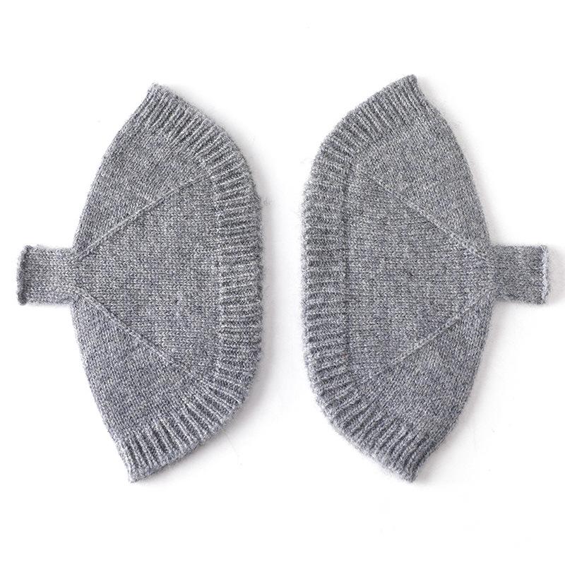 Women's Shell Pattern Knitted Fingerless Gloves – 100% Pure Wool, Thick & Warm for Autumn/Winter, Fashionable Student Style