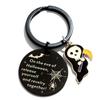 Stainless Steel Halloween Pumpkin Ghost Keychain Pendant