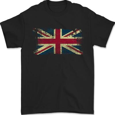 Distressed Great Britain Flag Union Jack UK Mens T-Shirt 100% Cotton