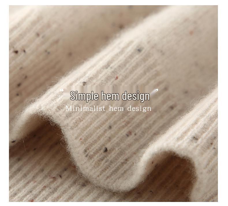 Women's Loose V-Neck Cashmere Sweater - Autumn/Winter 2024 Retro Korean Style Knitwear