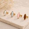Elegant Light Luxury Stainless Steel Oval Ring - No Fading, European & American Style