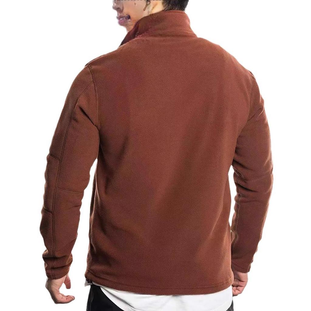 Autumn and Winter New Men's Clothing Fleece Sweater Stand-up Collar Half Zipper Long Sleeve Trendy Versatile Men's Top