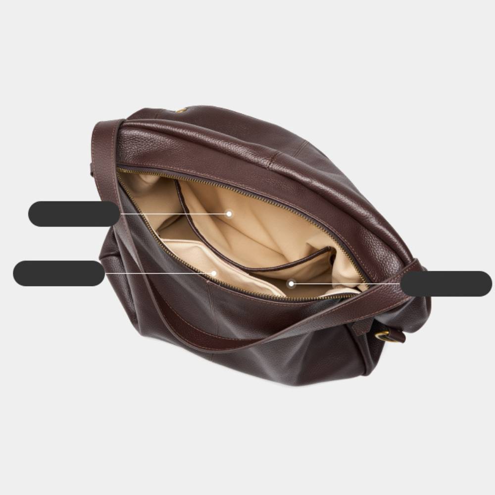 Large Capacity Shoulder Bag Genuine Leather Women's Work Tote Bag Handbag
