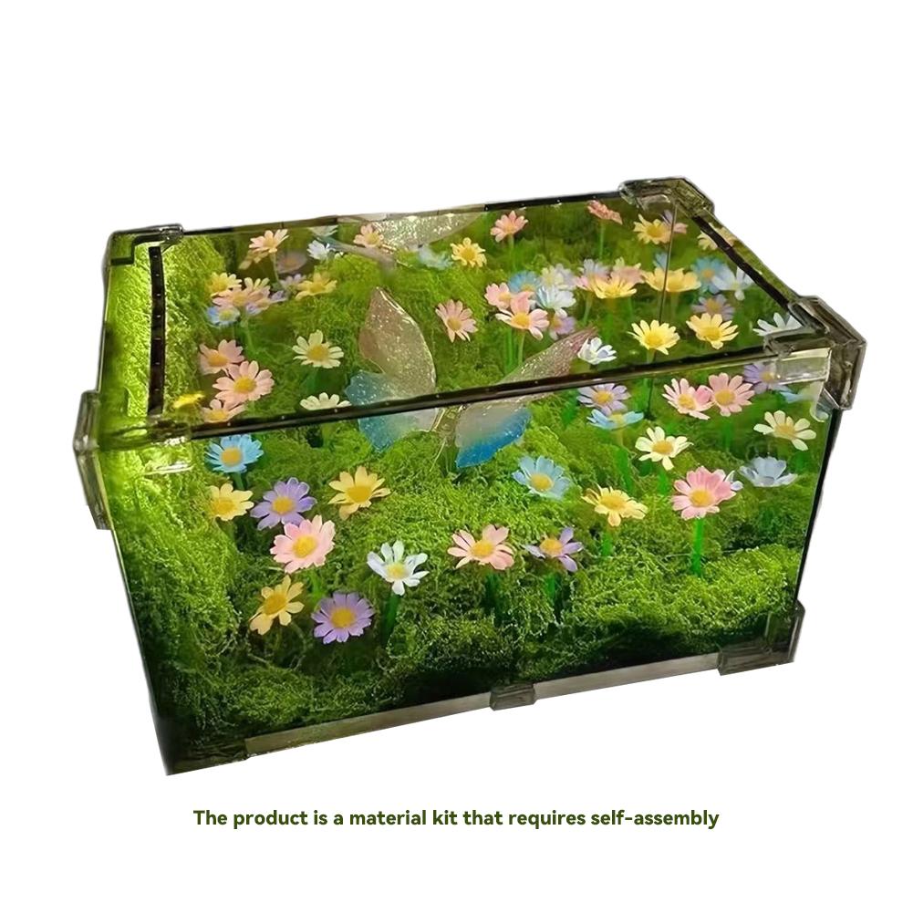 

DIY 3D Flower Butterfly Acrylic Night Light Kit - Creative Handmade Cube Infinite Mirror Lamp For Bedroom Home Decor Gift