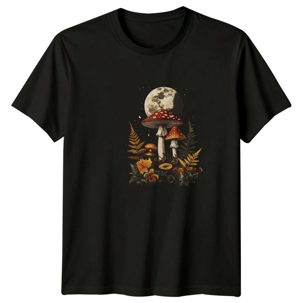 Fungi Moon TShirt Nature Mushroom Celestial Design Tee