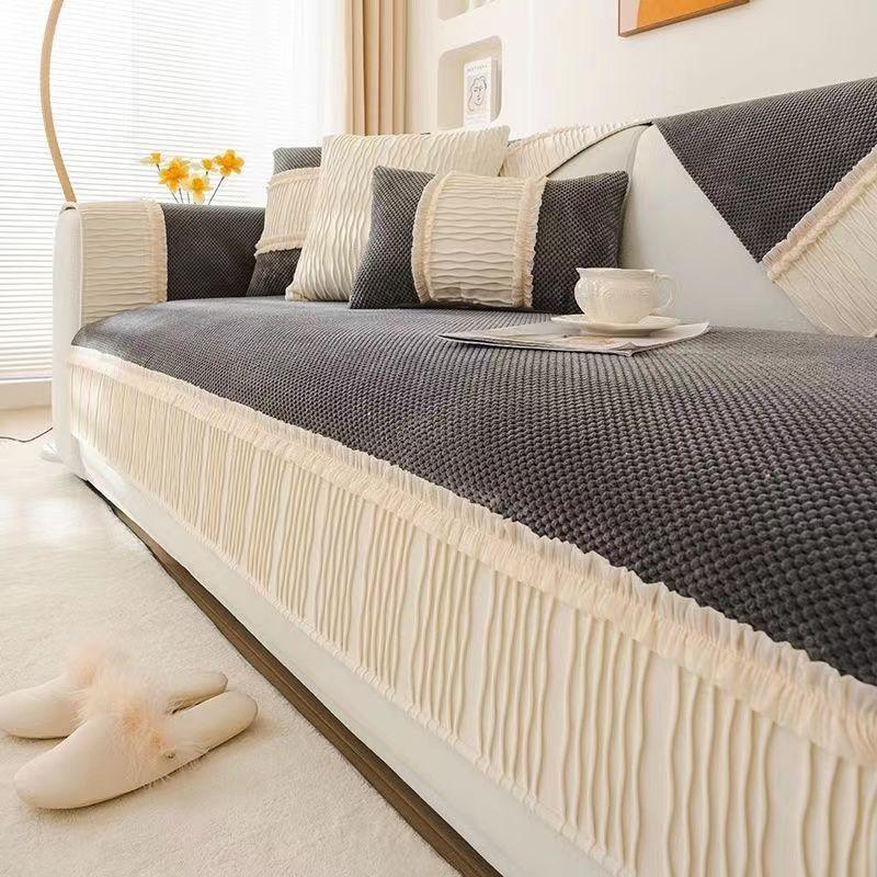 Sofa Cushion Cream Style New Four Seasons General Fabrics Leather Sofa Cover Light Luxury Cover Towel Cushion