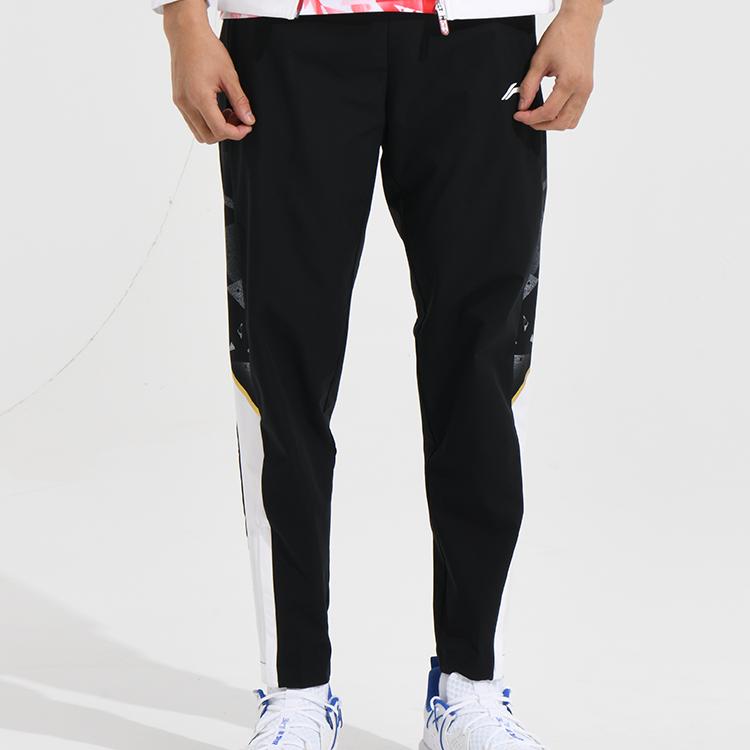 Li Ning Feather Series International Team Competition Cool Dry Color Block Sports Pants Men Pants Black AYKSB19-1