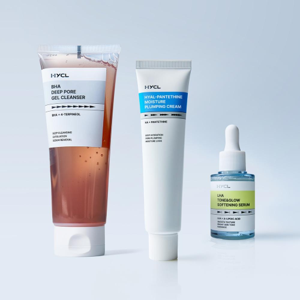 Hycl [set Of 3] Baja Gel Cleanser 150ml + Raha sOftening Serum 30ml + Plumping Cream 70ml NONE