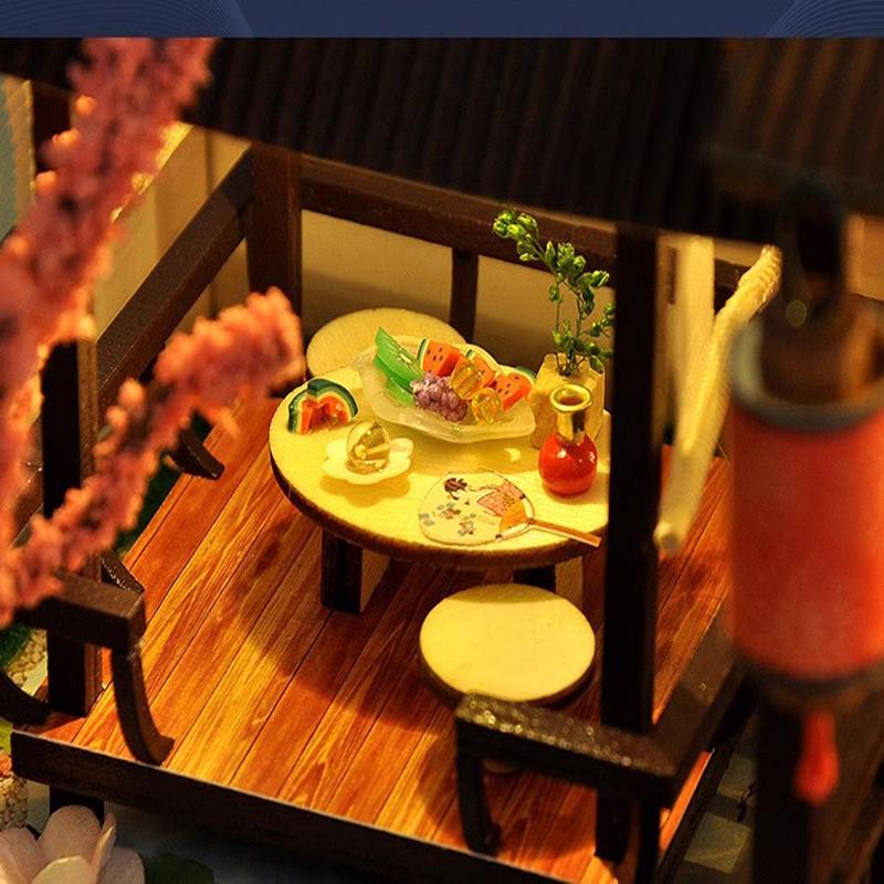 Diy Mini Wooden Dollhouse With Furniture Light Kit Doll House Casa Miniature Accessories Handmade Wooden Toys Birthday Gifts