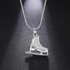 Snake Chain Ice Skate Pendant Sliver Color Figure Skating Pendant  Teens Girl