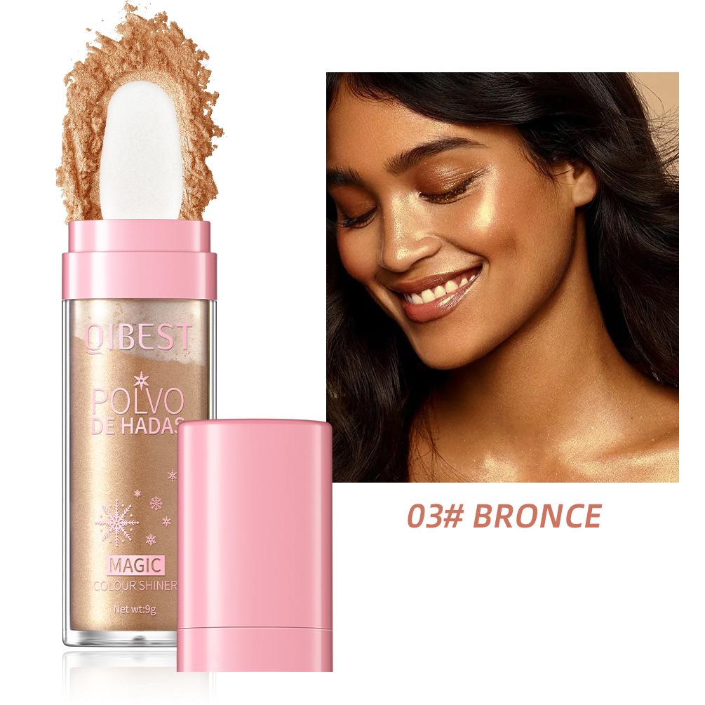 

Порошок для підсвічування Перламутрова мерехтлива пудра з насадкою-спонж-щіткою Поверхня для підсвічування Порошок для натурального формування Пудра для макіяжу Розсипчаста пудра 03#