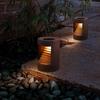 Stays On Until the Next Morning GWSOLAR [Outdoor] Solar Garden Light, Cylindrical, PorcelainCeramic [10-Year Warranty, Warm White, 30 Lumens] Smart