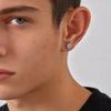 Geometric Small Stud Earrings for Men, Hypoallergenic Metal Zircon Earrings, Hip-hop Rock Piercing Jewelry Gifts