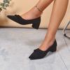 Pointed Toe Women Heeled Shoes Fashion Dress Chunky Shoes Shallow Luxury Pumps 2025 Autumn Designer Sexy Elegant Chaussure Femme