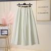 WoMan's Pleated A- Line Midi Skirt WoMan's Summer High Waist Slimming Drapey Half-length Umbrella Skirt