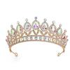 Luxury Silver AB Color Crystal Wedding Crown CZ Headbands Rhinestone Diadem Queen Crowns Princess Tiaras Bridal Hair Accessories